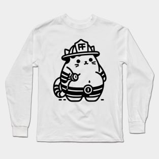 Firefighter Cat Long Sleeve T-Shirt